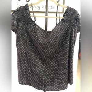 Navy Blue polka dot blouse